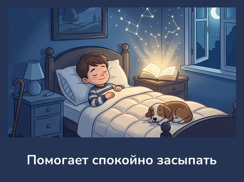 Помогает спокойно засыпать
